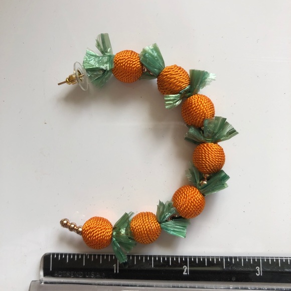 Kenneth J Lane 🆕 Orange Hoop Earrings pierced $80 new - Picture 4 of 11